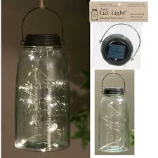 Hanging Mason Jar Solar Light Lid Rustic Brown Angel Tears