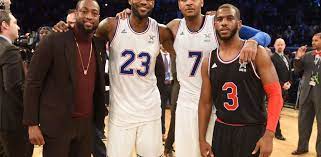 Carmelo anthony, chris paul, dwyane wade and lebron james took the stage together at the espys in los angeles and urged their fellow athletes to be active socially. Lebron James Would Take A Pay Cut To Play With Dwyane Wade Carmelo Anthony And Chris Paul Slam