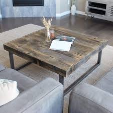 This handcrafted coffee table is the perfect anchor for living rooms of all sorts. Modern Farmhouse Reclaimed Wood And Metal Square Coffee Table Jw Atlas Wood Co Coffee Table Farmhouse Reclaimed Wood Coffee Table Square Wood Coffee Table