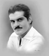 عمر الشريف omar al sherif caricature from photo egyptian movies egyptian actress