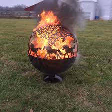 Fire Pit Sphere Globe With Horses Fire Pit Globe Fire Pit Sphere Outdoor Fire Pit