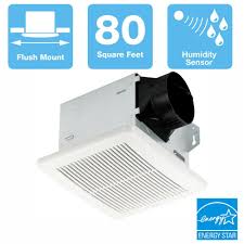 Delta Breez Integrity Series 80 Cfm Ceiling Bathroom Exhaust Fan With Adjustable Humidity Sensor Energy Star Itg80h Bathroom Exhaust Fan Energy Star Recessed Ceiling
