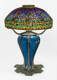 Tiffany Peacock Table Lamp 1905 Luminarias Tiffany Lustres Abajur Antigo
