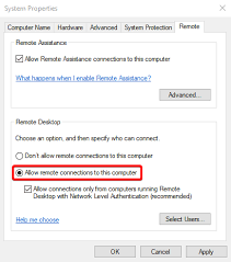 This feature makes it easy to connect one pc to another for desktop support and file access. Remote Desktop