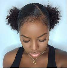 Two High Puffs Hair Puff Short Natural Hair Styles Curly Hair Styles