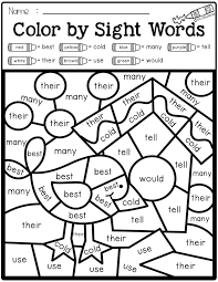 Winter Color By Code Sight Words Second Grade Kindergarten Phonics Worksheets Sight Words Kindergarten Kindergarten Worksheets Sight Words