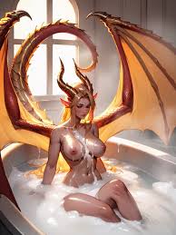 Cum Bath, Human Dragon Girl, Cum Instead Of Water AI Porn