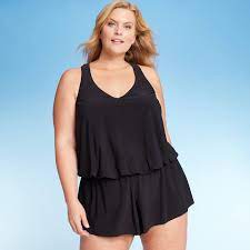 Women S Racerback Swim Romper Aqua Green Black 22w Womens Racerback Rompers Romper Swimsuit