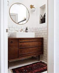 Sison 48 single bathroom vanity set charlton home® base finish: Audrey Crisp On Instagram This Bathroom Is Awesome I Always Love A Good Mid Century Modern Vanit Modern Bathroom Mid Century Modern Bathroom Bathroom Design