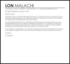 Receptionist cover letter with no experience. Dental Receptionist Cover Letter Sample Cover Letter Templates Examples