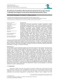 Analisis kesulitan menyelesaikan soal open ended pada materi. Pdf Pendekatan Pendidikan Matematika Realistik Berbasis Open Ended Terhadap Kemampuan Pemecahan Masalah Matematika Siswa