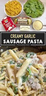 20 Minute Creamy Garlic Sausage Pasta Quick Easy Dinner Recipe Recipe Dinner Recipes Easy Family Cheap Pasta Recipes Easy Family Dinners