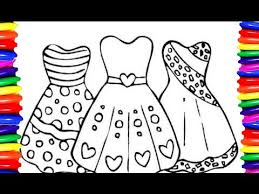 Coloring pages for girls easy. Coloring Pages Girls Dress Coloring Book Diy How To Draw And Color Easy And Simple For Kids Youtube