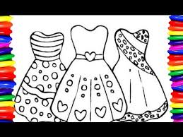 It is the best activity for kids. Coloring Pages Girls Dress Coloring Book Diy How To Draw And Color Easy And Simple For Kids Youtube