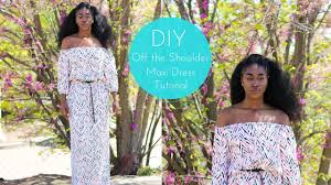 Do not cut too low and regret later. Diy Off The Shoulder Maxi Dress Tutorial Montoya Mayo