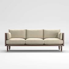 The kubus sofa is both flawless and functional: Sherwood 3 Seat Exposed Wood Frame Sofa Reviews Crate And Barrel
