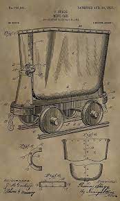 Antique Mining Trolley Patent By Dan Sproul Patent Art Antiques Mining