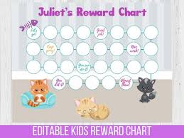 Reward Chart Pet Cat Editable Potty Chart In 2019 Reward