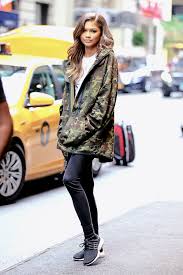 Obsessed With Zendaya S Casual Street Style Camo Print Is A Must For Fall Zendaya Outfits Zendaya Style Fashion