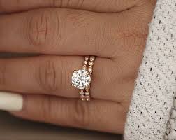 Circle Diamond Engagement Rings Engagement Rings Round Gold Rose Gold Round Engagement Ring Detailed Engagement Ring