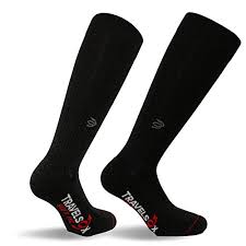 Travelsox Tss6000 The Original Patented Graduated Compression Performance Travel Dress Socks With Drystat Otc Pairs Black Large