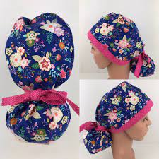 Surgical Cap Ponytail Scrub Cap Scrub Hats For Women Scrub Etsy Hats For Women Scrub Hats Scrub Caps