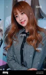EXID member Hani attends fans meeting conference in Seoul, South Korea on  15th October, 2015.(China and South Korea Out Stock Photo - Alamy