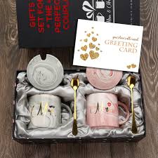 25 totally unique wedding gift ideas any bride or groom would actually use! Mr And Mrs Couples Coffee Mugs Cups Gifts Set For Engagement Wedding Bridal Shower Bride And Groom To Be Newlyweds Anniversary Ceramic Marble Amazon Co Uk Kitchen Home