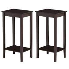 Check spelling or type a new query. Set Of 2 Tall End Table Sofa Chair Side Table Accent Stand W Shelf Dark Brown Ebay