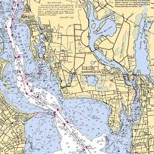 rhode island barrington neck nautical chart decor