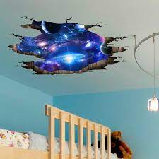 Make your child's bedroom feel like a far, far away galaxy with an outer space theme. 3d Cosmic Galaxy Planets Wall Stickers Diy Outer Space Wall Poster For Kids Room Baby Bedroom Ceiling Home Decoration Wall Stickers Aliexpress