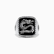Effy Men S 925 Sterling Silver Onyx Dragon Ring 5 00 Tcws Dragon Ring 925 Sterling Silver Sterling Silver