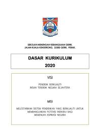 Lanjutan daripada itu, konsep kurikulum persekolahan rendah mendapat kelulusan mesyuarat jawatankuasa kurikulum pusat bil.3/2009 pada 2 oktober 2009. Dasar Kurikulum 2020