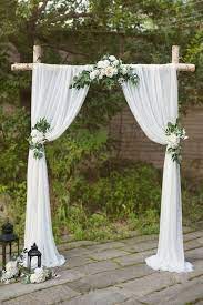 3pcs Flower Arch Decor With Sheer Drape Pack Of 5 Ivory Clearance Sale Wedding Arch Backyard Wedding Decorations Small Backyard Wedding