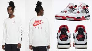 Air Jordan 4 Fire Red Long Sleeve Shirt Sneakerfits Com