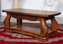 Robust design is balanced by the delicate glass top, which gives lightness to the whole. Antique Solid Oak Coffee Table Home Living Living Room Furniture
