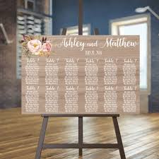 wedding seating chart printable wood guests list printable