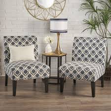Saloon Fabric Print Accent Chair Set Of 2 By Christopher Knight Home Printed Accent Chairs Accent Chair Set Blue Accent Chairs