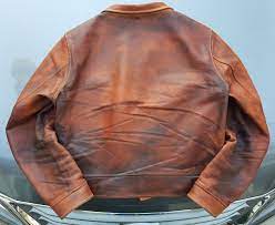 Mister Freedom Campus Leather Jacket Natural Full Grain Cowhide Well Aged Leather Jacket Jackets Leather