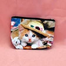 Trousse Grand Modele En Tissu Avec Motif Chat Chapeau Dimension 21 50 Cm X 15 Cm Porte Monnaie Chapeau Chat