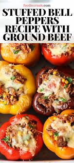 My Husband S Favorite Stuffed Bell Peppers With Ground Beef Foodiecrush Com Stuffed Peppers Peppers Recipes Stuffed Bell Peppers
