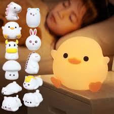 Pat Lamp Silicone Night Light Cute Cartoon Animal Soft Light Bedroom Baby  Sleeping Atmosphere Lamp Rechargeable Pat Lamp