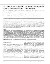 Muncul fitur whatsapp status pada aplikasi wa, alasannya untuk jawab kegalauan pengguna. Pdf A Rapid Bird Survey In Bukit Puar Kerinci Seblat National Park With Notes On Different Survey Methods
