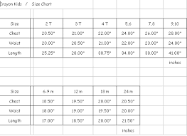 Size Chart Clothes Kids Www Bedowntowndaytona Com