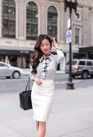 What To Wear To Work In The Winter Wool Pencil Skirt Casual Work Outfits Women Fashion Casual Skirt Outfits