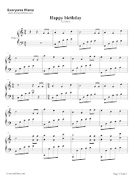 песня Happy Birthday To You Happy Birthday To You Happy Birthday Full Version Stave Preview 1 Piano Sheet Music Piano Music Piano Music Easy