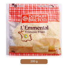 In the us it's known as 'swiss cheese'. Paysan Breton Shredded Emmental Cheese 200 G Dubaistore Com Ø¯Ø¨ÙŠ