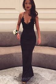 Long Prom Dresses Unique Sheath V Neck Black Formal Dresses For Women Silk Like Satin Floor Length Lace Party Dresses 020103574 Mermaid Prom Dresses Lace Black Prom Dresses Black Lace Prom Dress