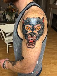 Pencil an watercolour on rustic paper of 230 g. Big Bad Wolf By Blake Halvik At Reno Tattoo Reno Nv Tattoos