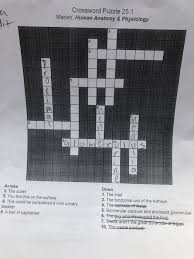 Check spelling or type a new query. Crossword Puzzle 25 1 Marieb Human Anatomy Chegg Com